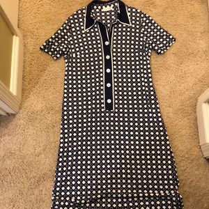 Vintage shirt dress Navy print sz Small-medium
